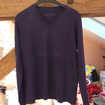 Tee shirt col en V manche longue taille 2