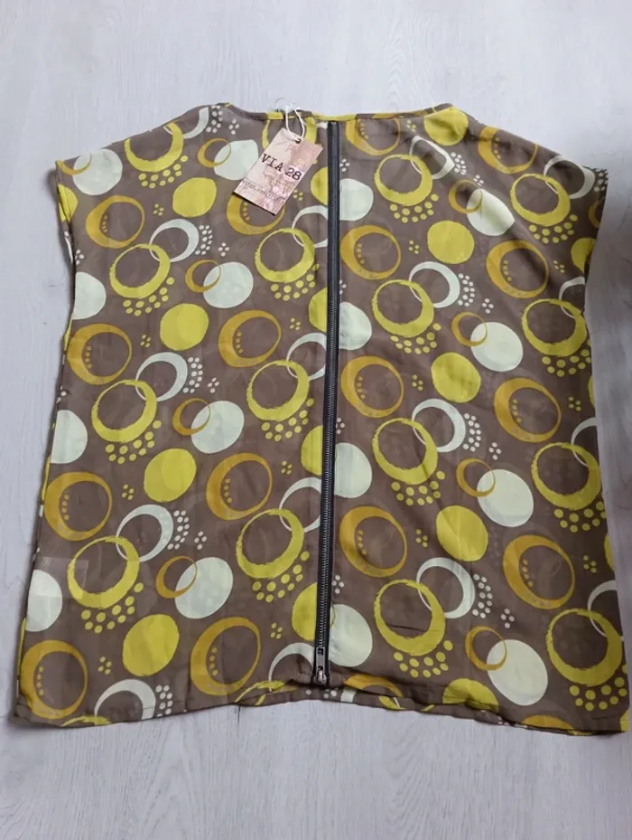 Blouse transparente à motifs Via28 taille 40 - photo numéro 2