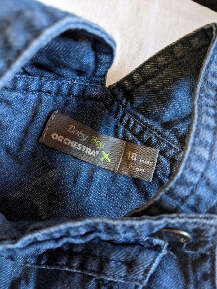 Lot de 2 salopettes en jeans 18 mois - photo numéro 3