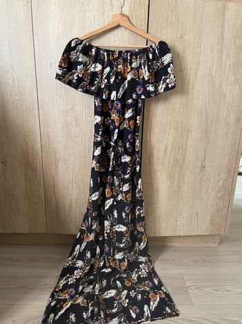Robe longue col bateau