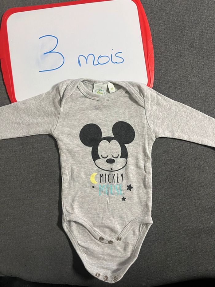Body manches longues Mickey 3 mois
