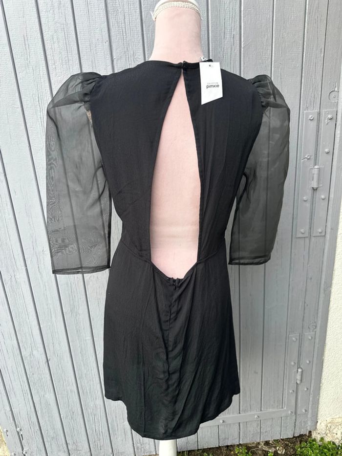 Robe noir manches longues tules transparente dos nu décolleté Pimkie - photo numéro 3