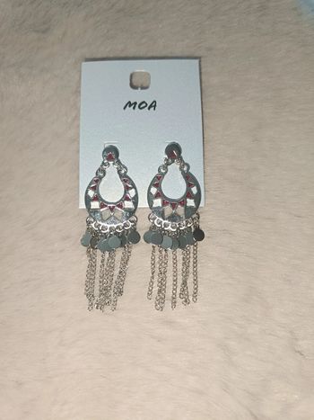Boucle d'oreille pendante Argenté -Moa