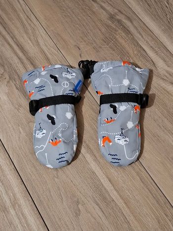 Gants de ski moufles pour enfant imperméable renard gris 