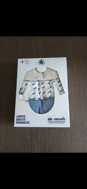 Lot de 3 bodies garçon manches longues petit bateau 6 mois
