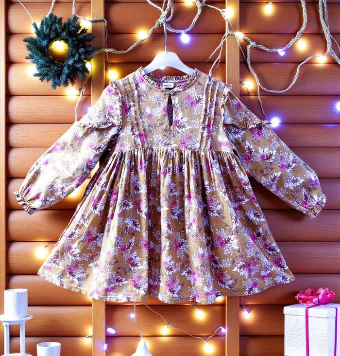 TAO - ROBE FILLE IMPRIMÉ FLEURS DÉTAILS PETITS VOLANTS & TEINTES LUMINEUSES 6A - photo numéro 2