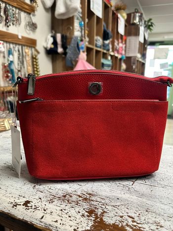 Sac à main cuir rouge Rodier