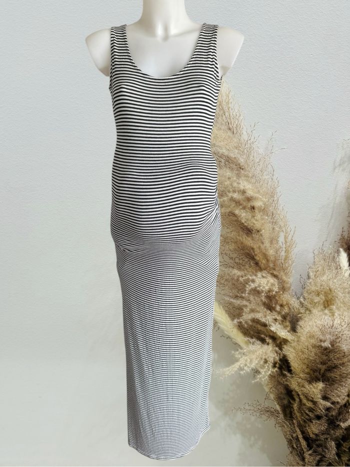 Jolie robe longue grossesse envie de fraise36/38 marinière - photo numéro 2