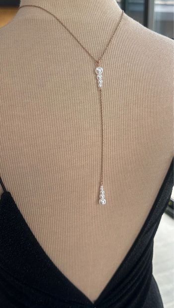 Collier dos acier rosegold en perles
