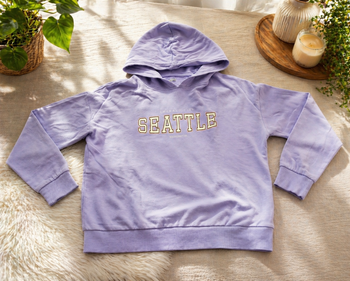 Sweat hoodie lilas Kiabi XS – vibe US Seattle 💜