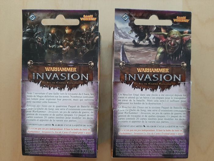 Warhammer Invasion - lot 2 decks neufs en français UBIJCW32 et UBIJCW34 - photo numéro 2