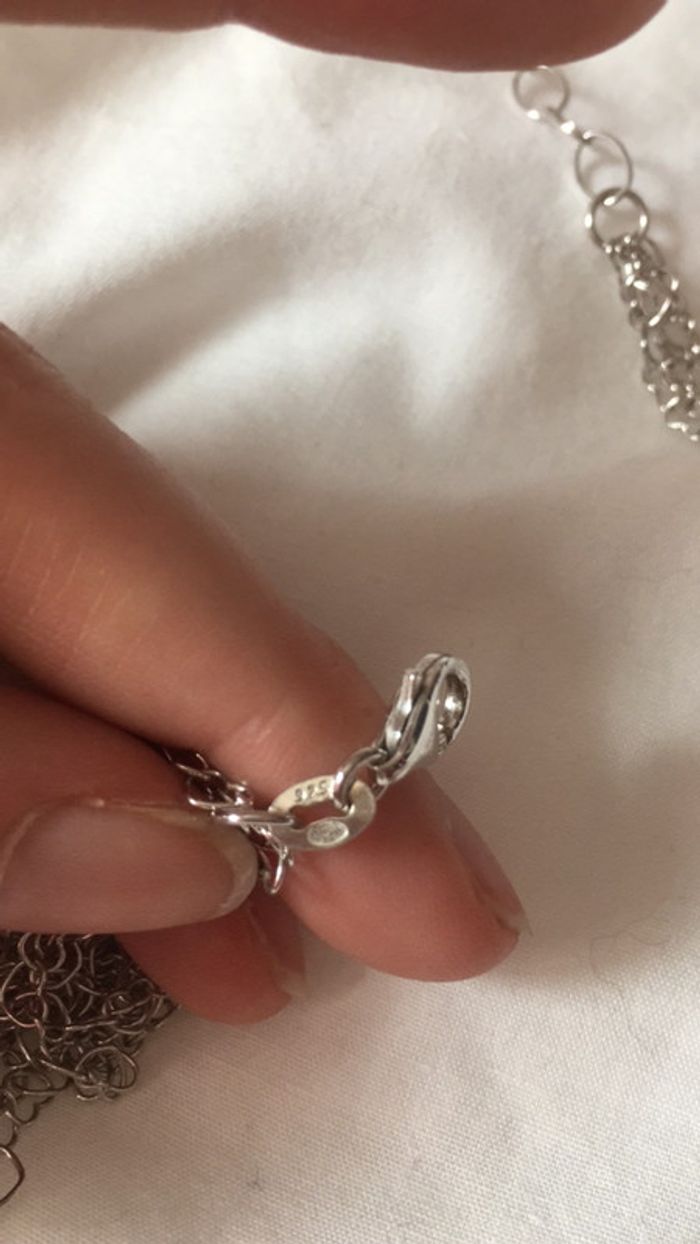 Joli collier coeur neuf en argent - photo numéro 4