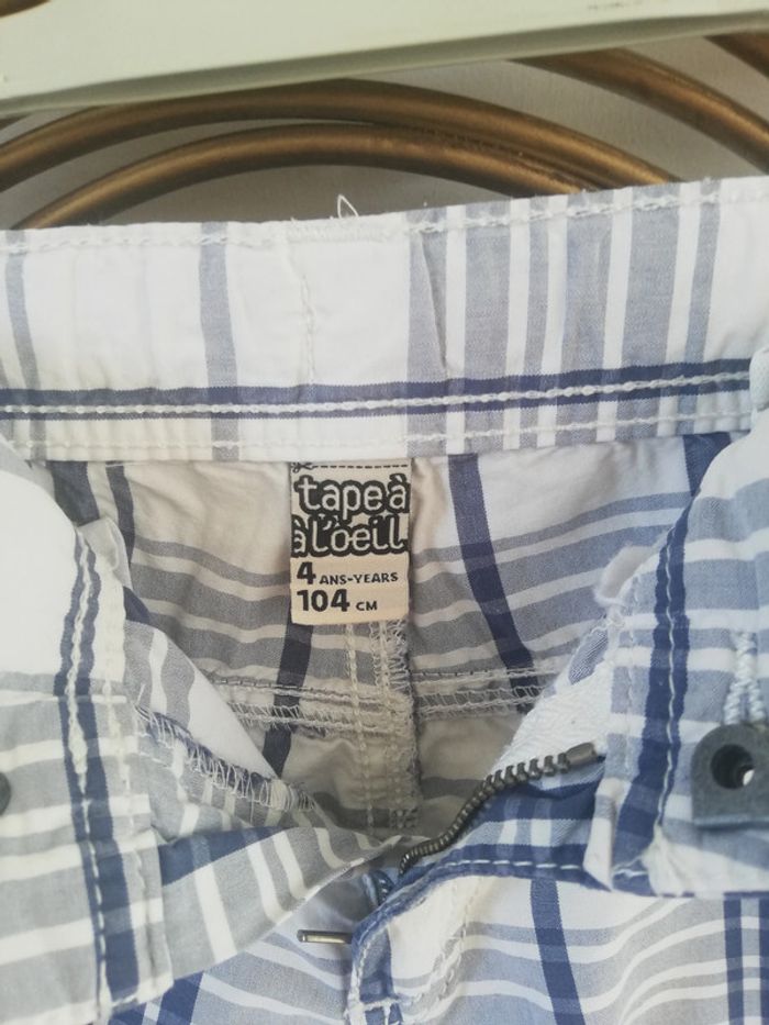 Bermuda à carreaux Tape à l'oeil Taille 4 ans - photo numéro 3