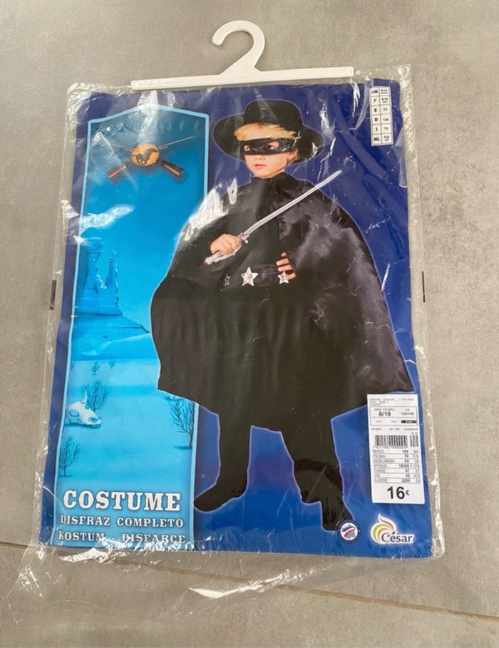 Déguisement zorro 8/10 ans neuf - photo numéro 2