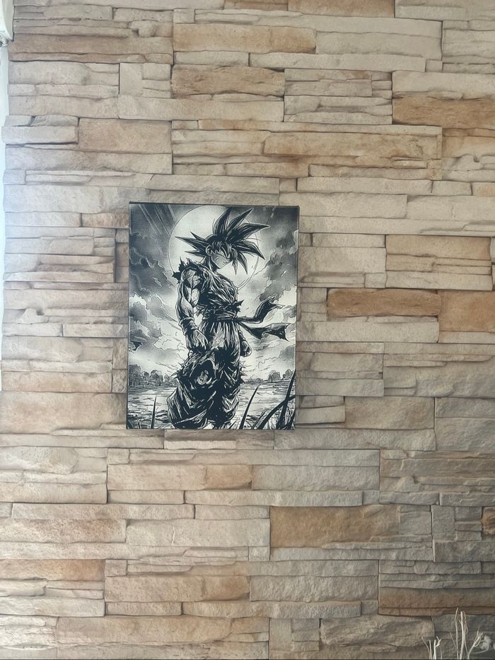 Tableau Goku sombre Dragon Ball en toile 30x40cm - photo numéro 4