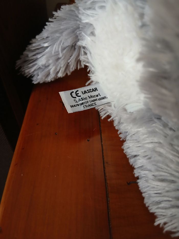 Lascar: Peluche-doudou Chiot blanc & gris *26 c - photo numéro 4