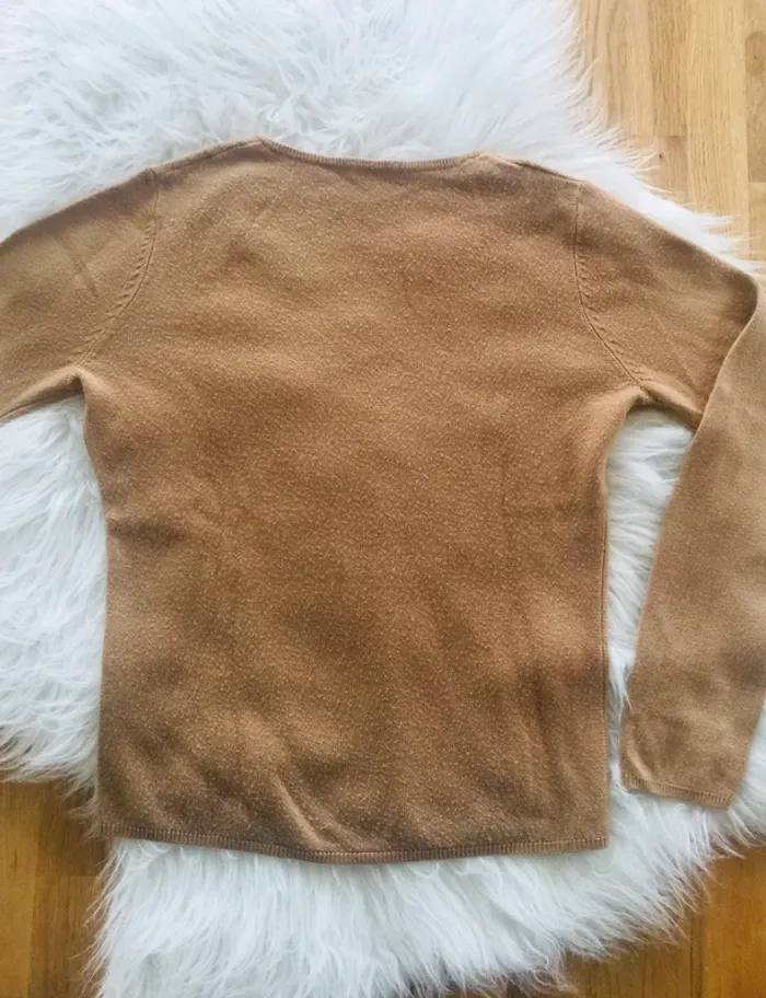 Ensemble pull marron-beige et jean blanc - photo numéro 3
