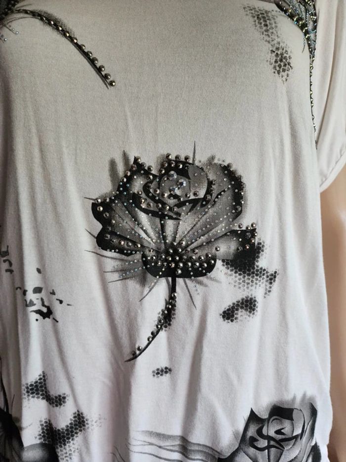 🌸T-shirt MC floral Cc Collection Taille Unique 🌸 - photo numéro 3