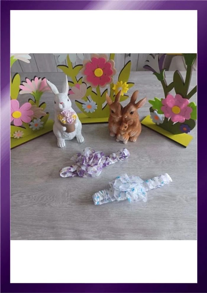 Bandeaux tête bébé fleuris lot de 2