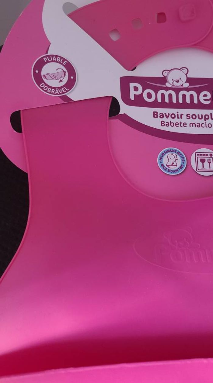 Bavoir souple rose pommette - photo numéro 2