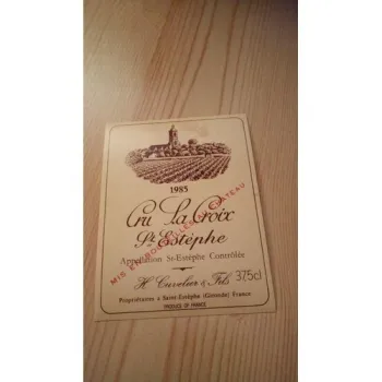 Etiquettes de vin Cru La Croix Saint Estephe 1985 Neuve -