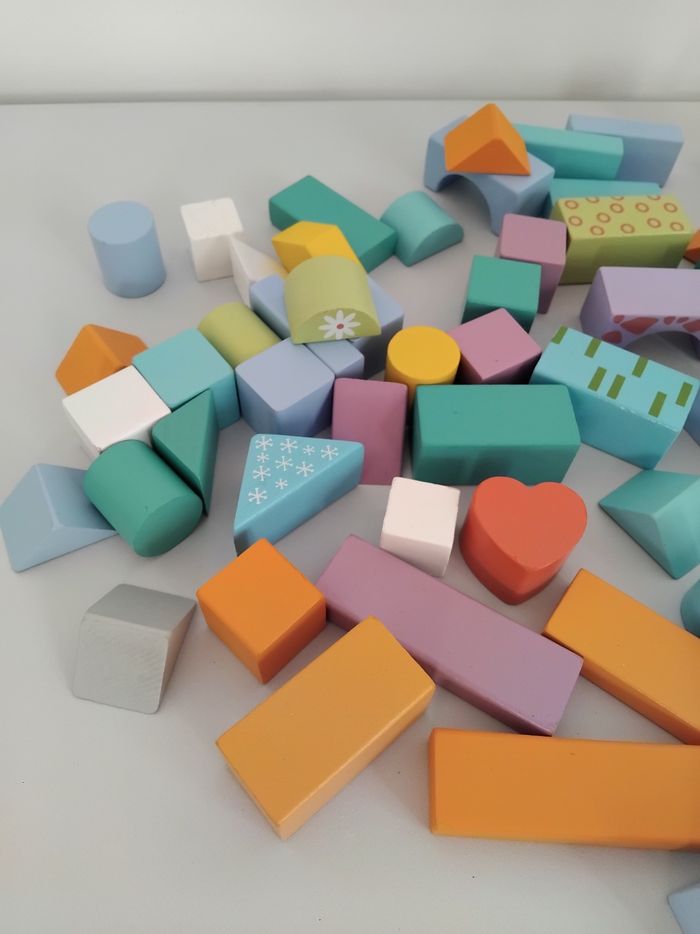 Blocs de Construction en Bois colorés  70 Pièces - photo numéro 2