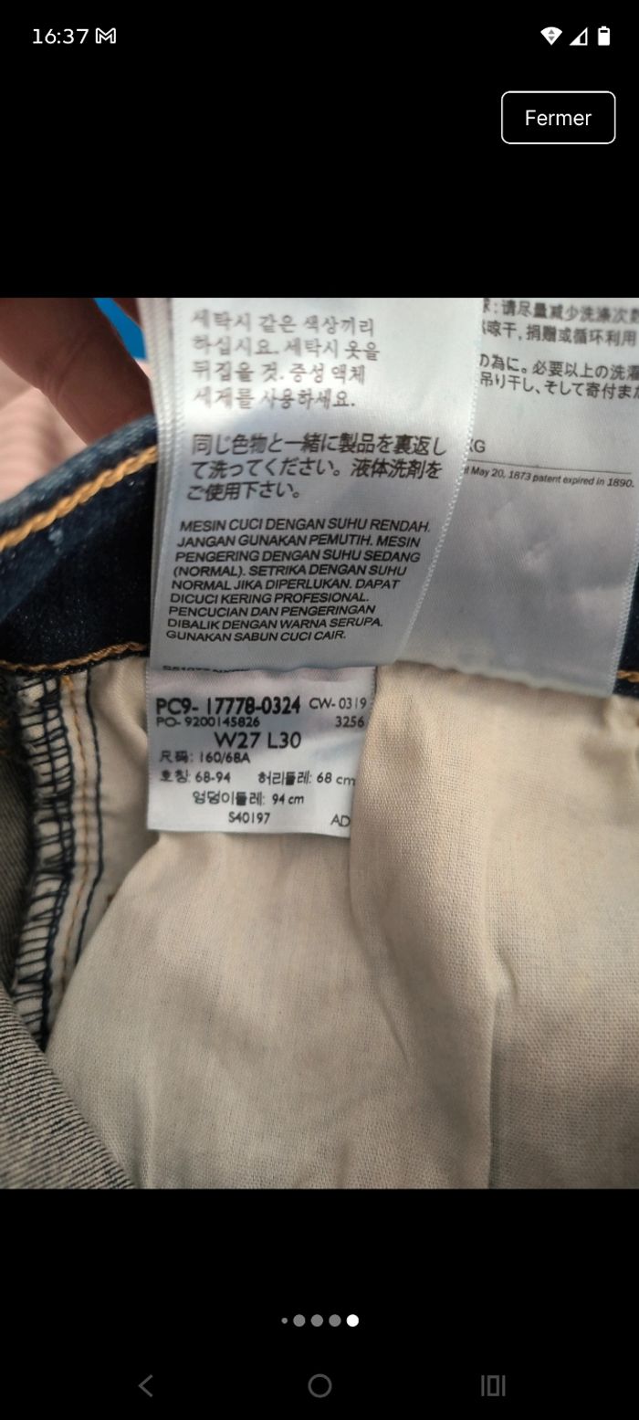 Jean Levi's 711 Skinny - État Neuf - taille w27 L30 - photo numéro 5