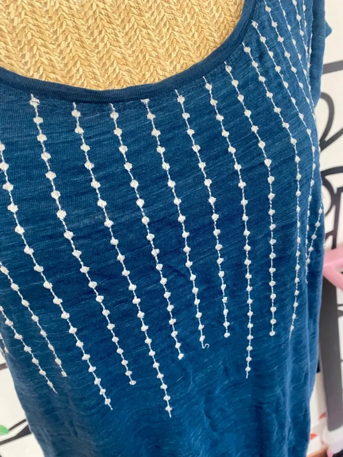 Haut été bleu esprit L tunique original femme décontractée - photo numéro 2