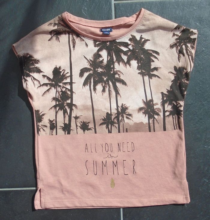 Joli tee-shirt palmiers fille 5 ans (108-113 cm)