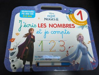 Ardoise livre reine des neiges nombre et compter
