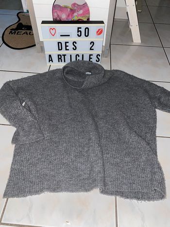 Pull oversize gris foncé taille S Pimkie