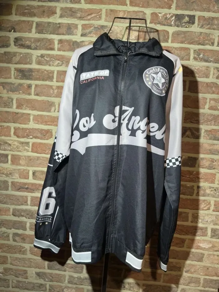 Veste Racing Noire et gris Los Angeles Taille L / 40 - photo numéro 4