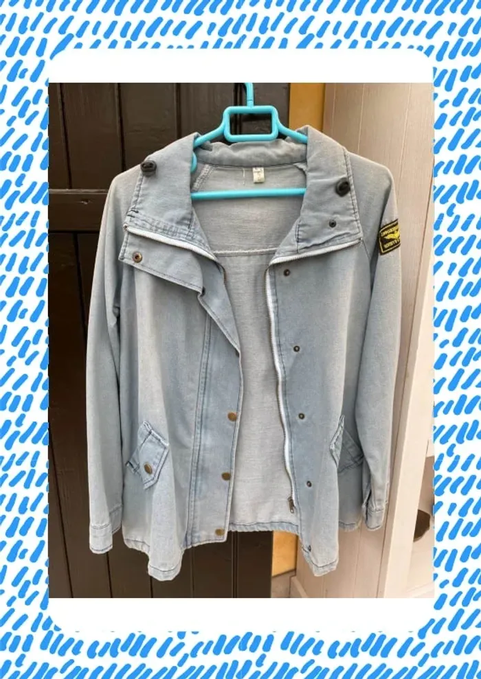 Veste en jean bleu clair