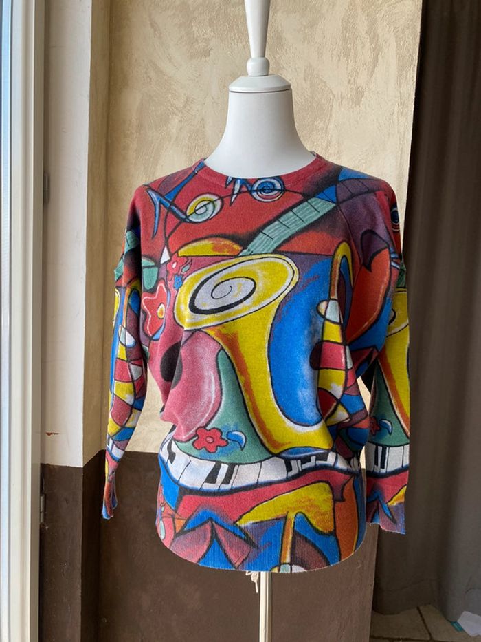 Pull à motifs multicolore Tissalia 34/36 - photo numéro 4