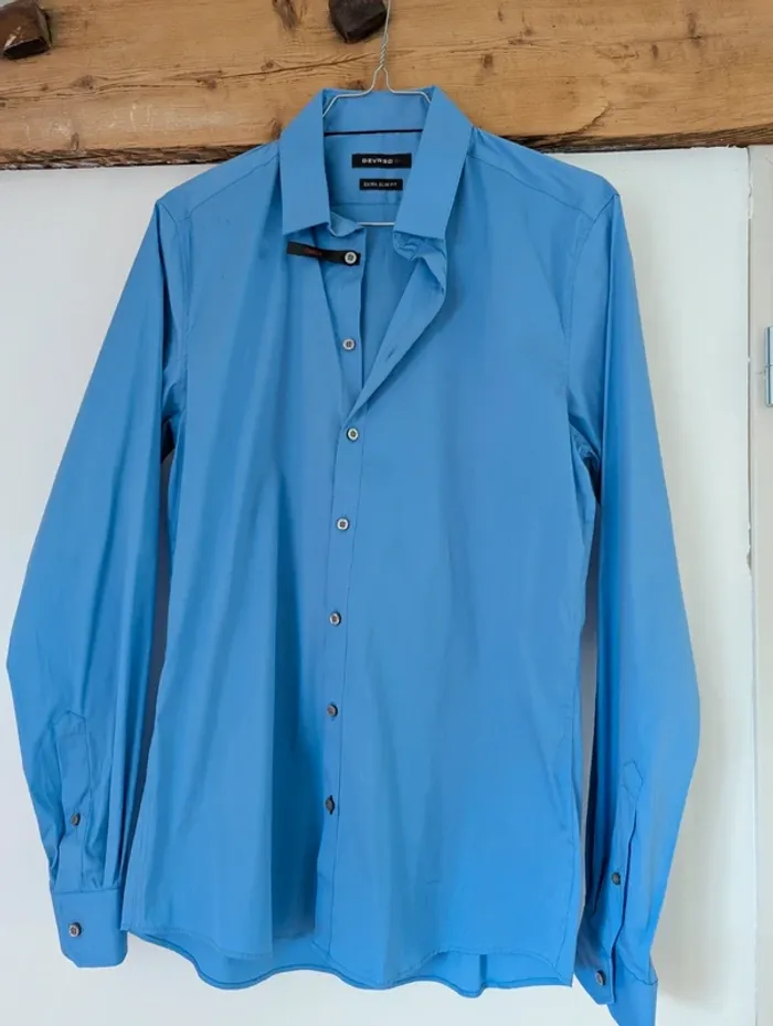 Jolie chemise bleue unie Devred extra slim fit M