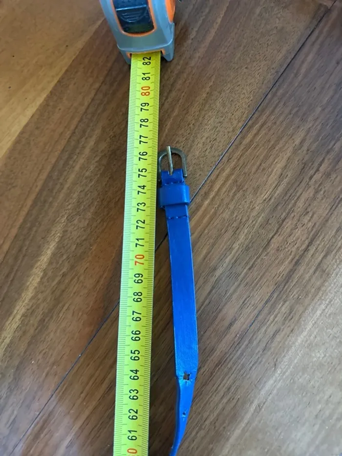 Ceinture bleu nuit, perçage, étoile, fine, fille enfants, 75 cm - photo numéro 2