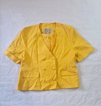 Blazer manches courtes  , vintage  , jaune  , femme  , taille S