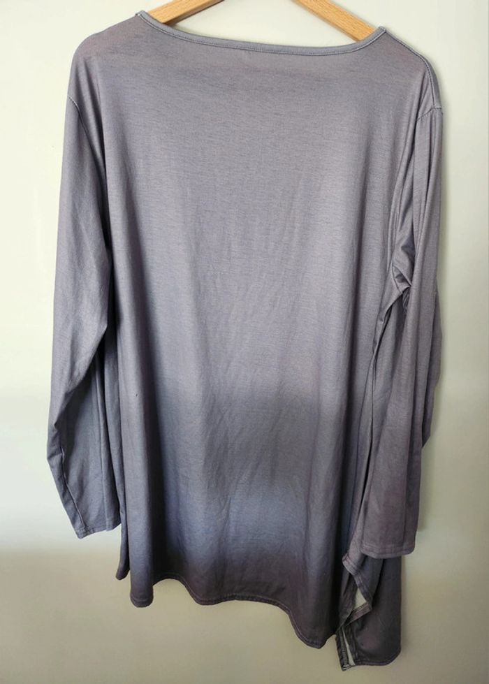 tee-shirt blouse tunique manches longues gris foncé taille 44 excellent état - photo numéro 2