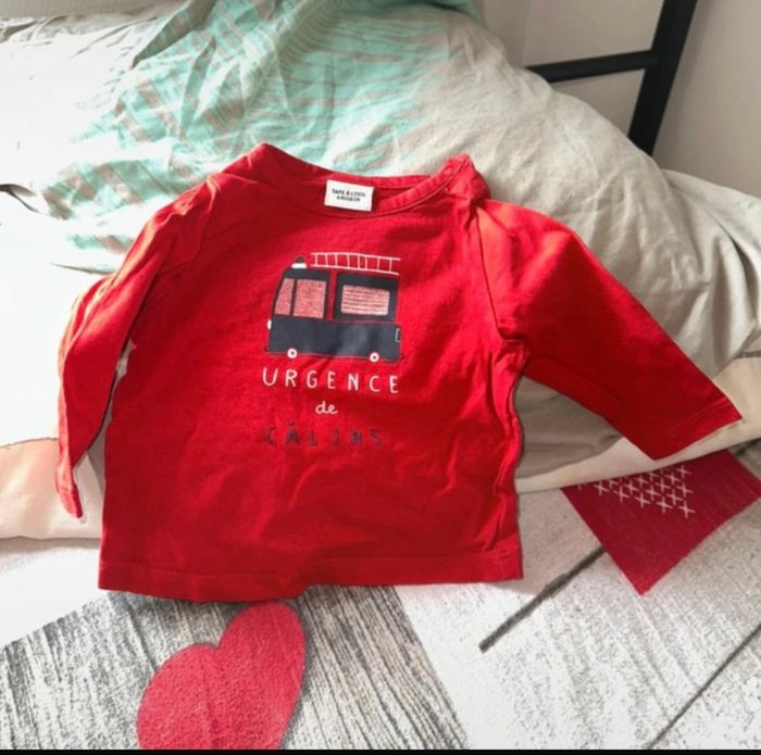 Tee-shirts ML bb garçon taille 6mois🐼