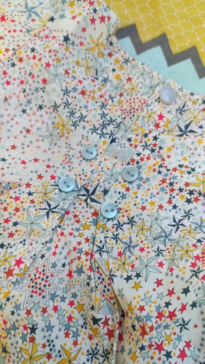 Blouse bébé fille 6 mois en Liberty Adeladja - photo numéro 2