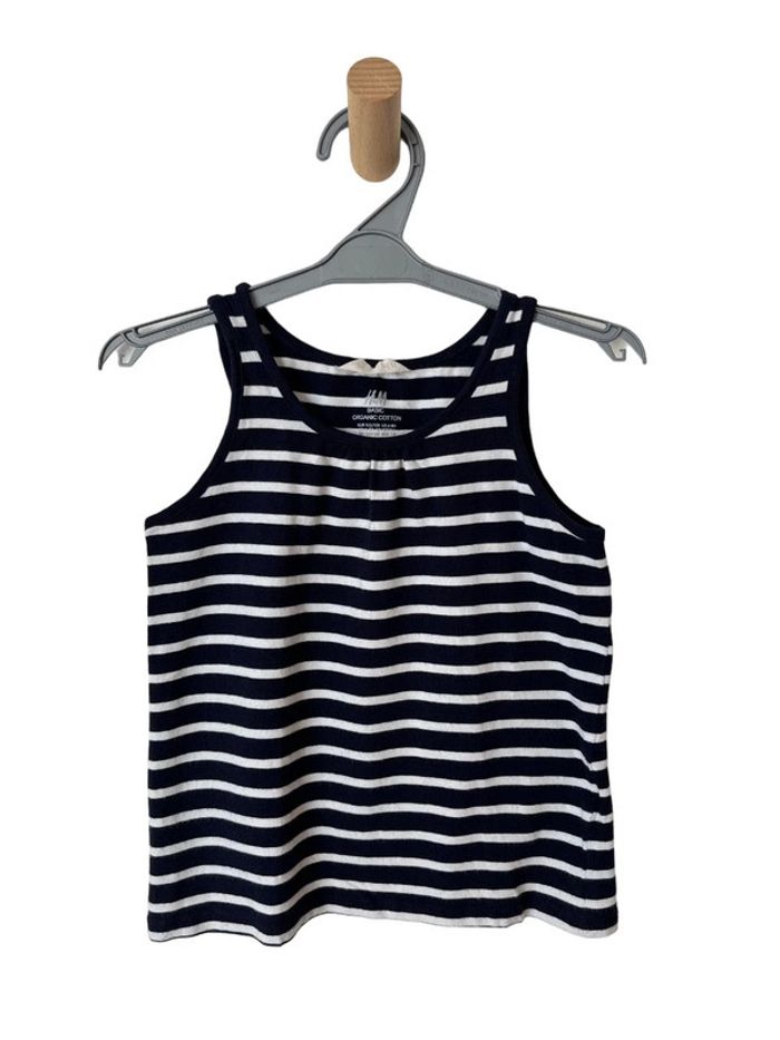 Débardeur rayé marine et blanc - H&M 6 ans