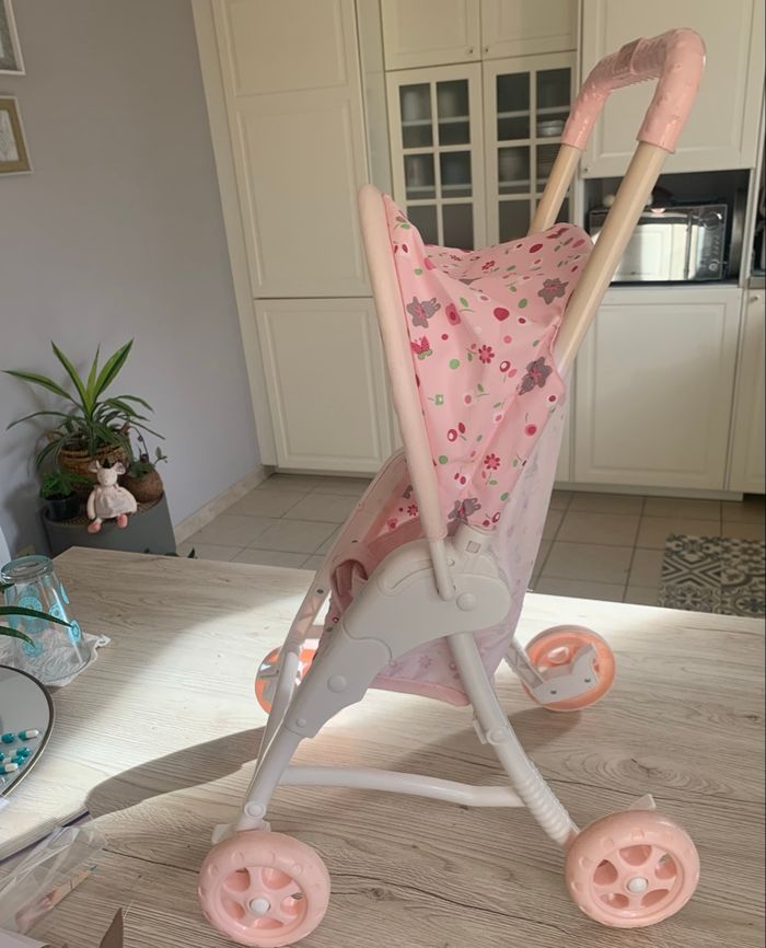 Corolle petite poussette rose pour poupon - photo numéro 2