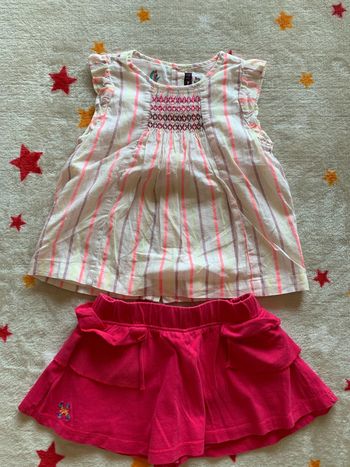 Ensemble Blouse Et Jupe Short Sergent Major Multicolore 3 Ans