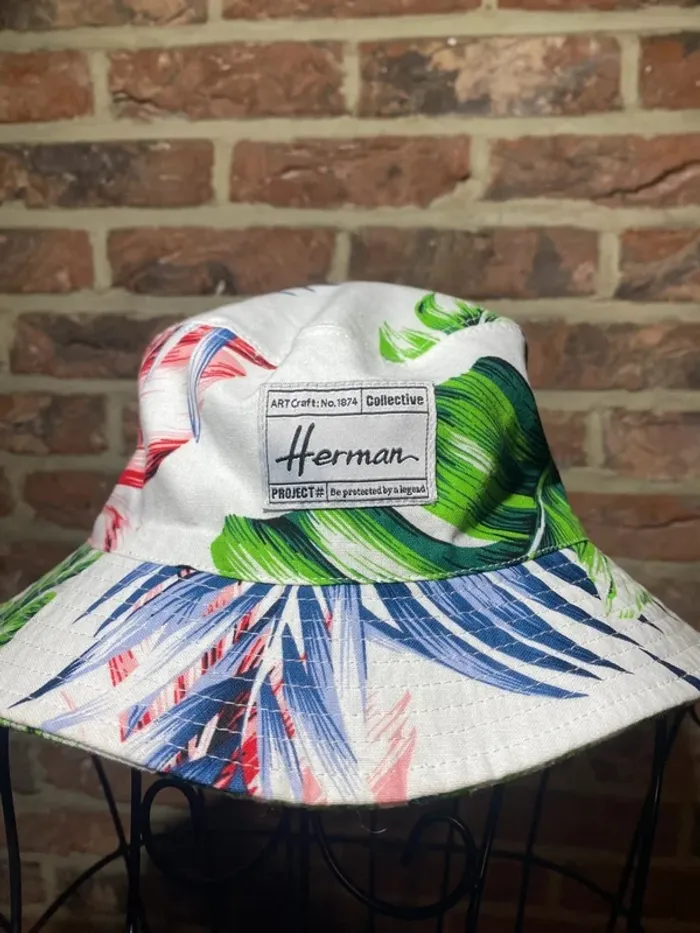 Chapeau Bob Herman Taille S blanc à motifs floral - photo numéro 3