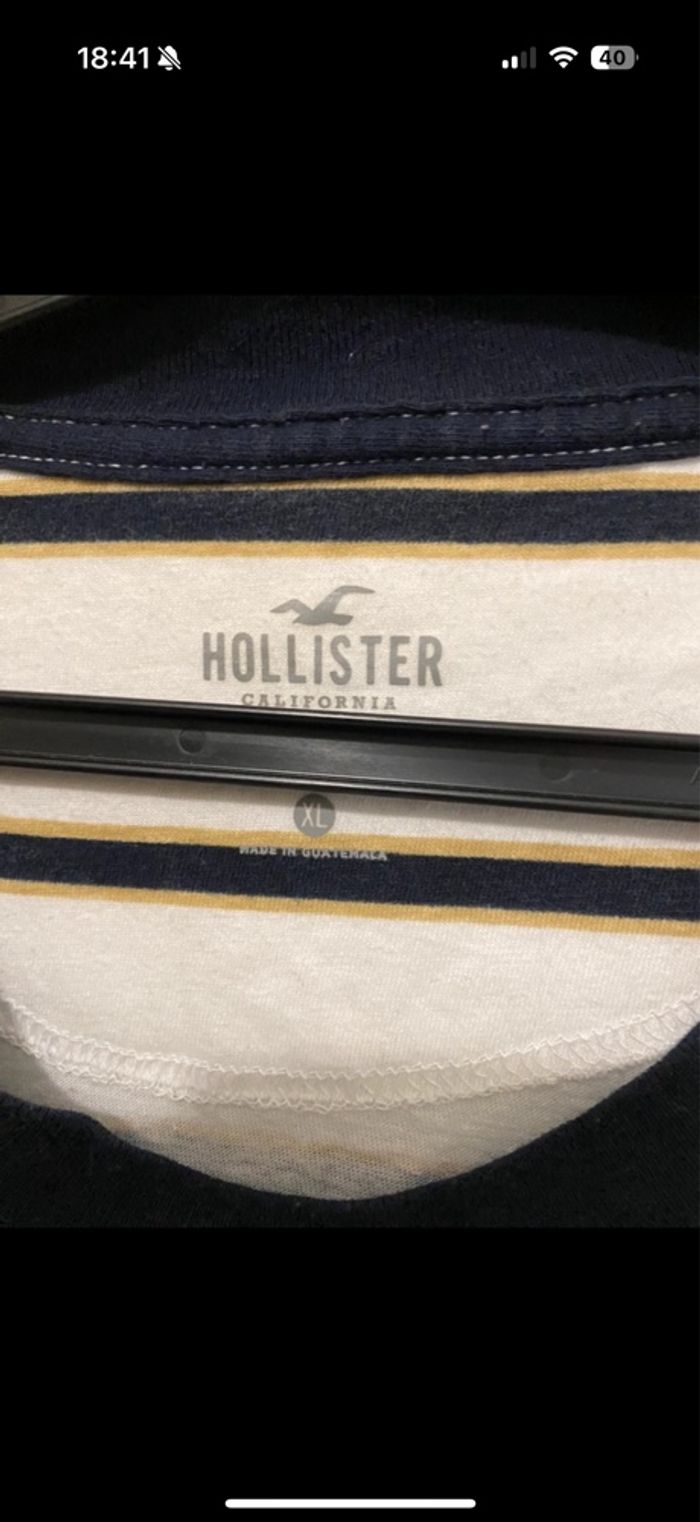 Pull fin rayé homme Hollister XL - photo numéro 3