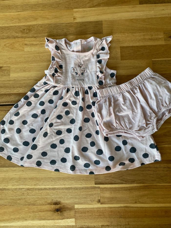 Robe rose pois Disney Marie 12 mois