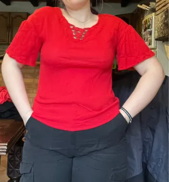 Haut manche courte rouge