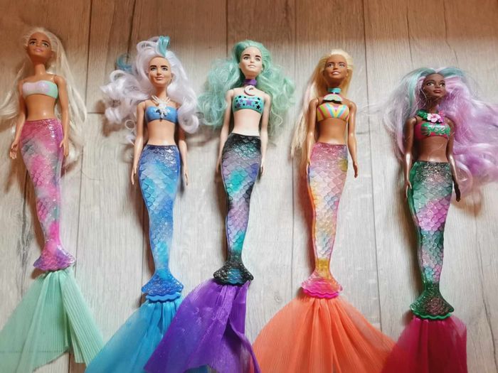 Lot de 5 barbie reveal color sirènes
