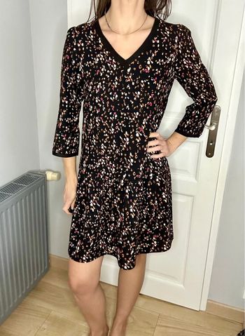 Très belle petite robe Promod noir à motif taille 36 / S / 1