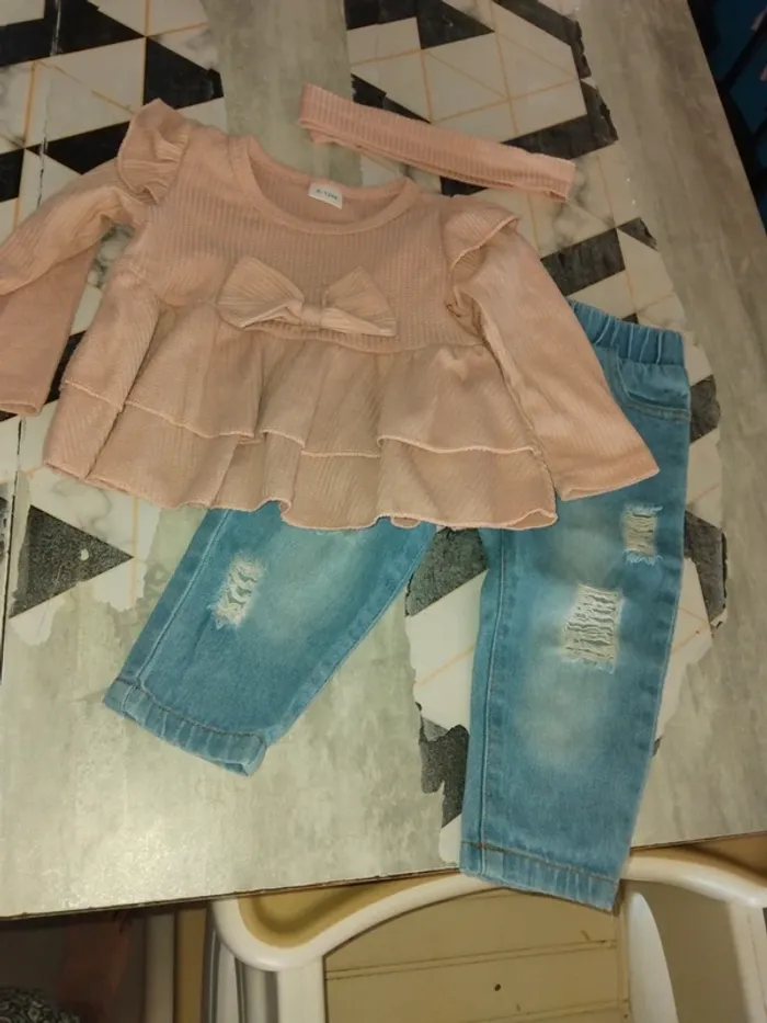 Ensemble 3 pièces 6-12 mois fille